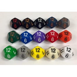 Dados D12 Opaque variados