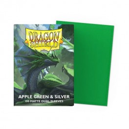 Dragon Shield Standard Sleeves Matte Dual - Apple Green & Silver