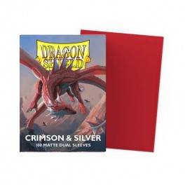Dragon Shield Standard Sleeves Matte Dual - Crimson & Silver